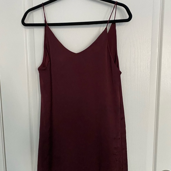 Maroon long Slit Dress - Picture 1 of 4
